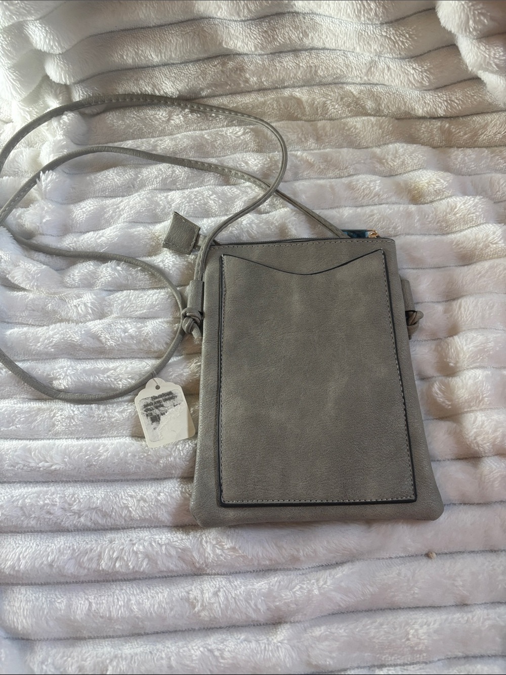 Hey Beautiful Gray Crossbody Bag with Anchor Appliqué NWT - Picture 3 of 6